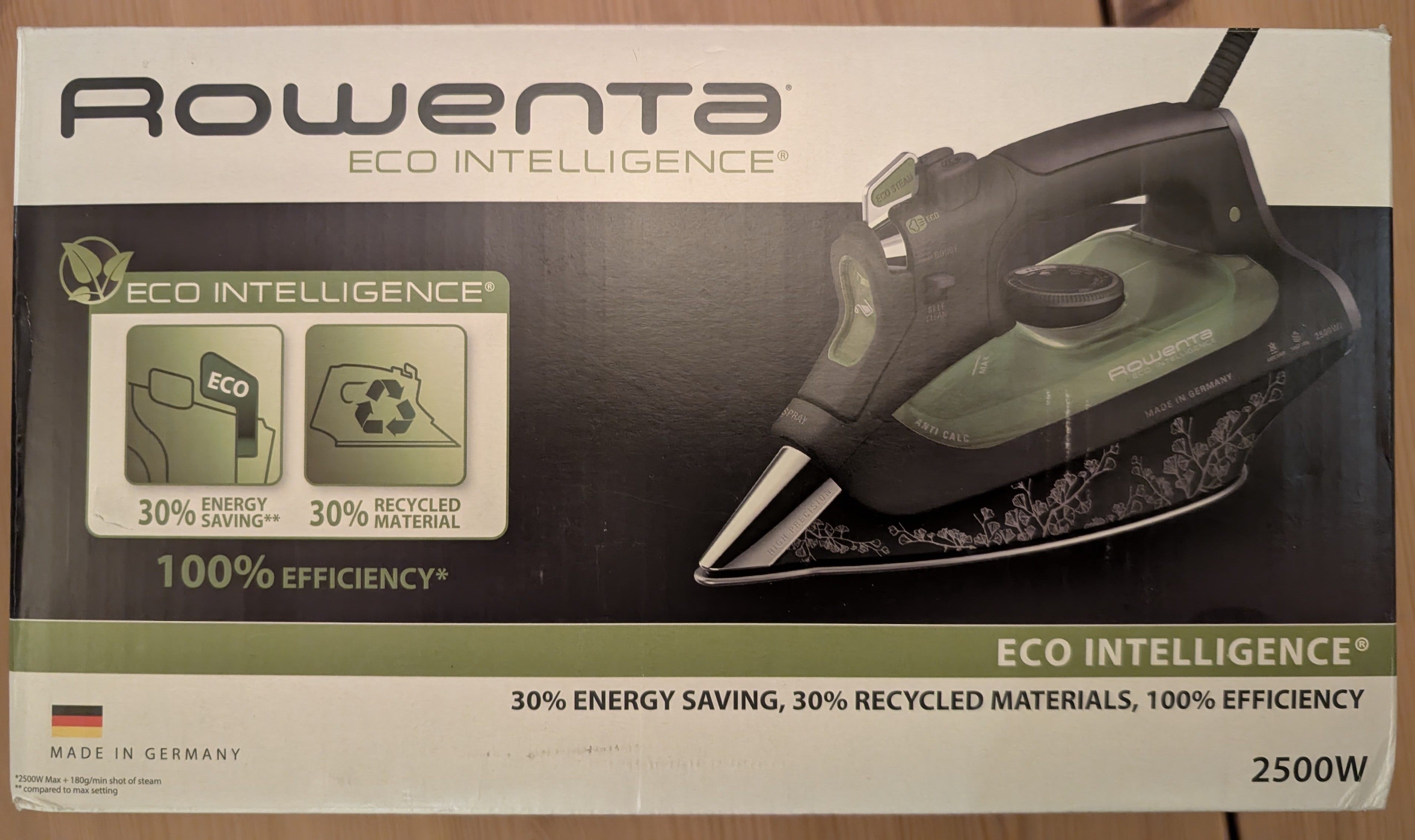 Carton fer à repasser Rowenta